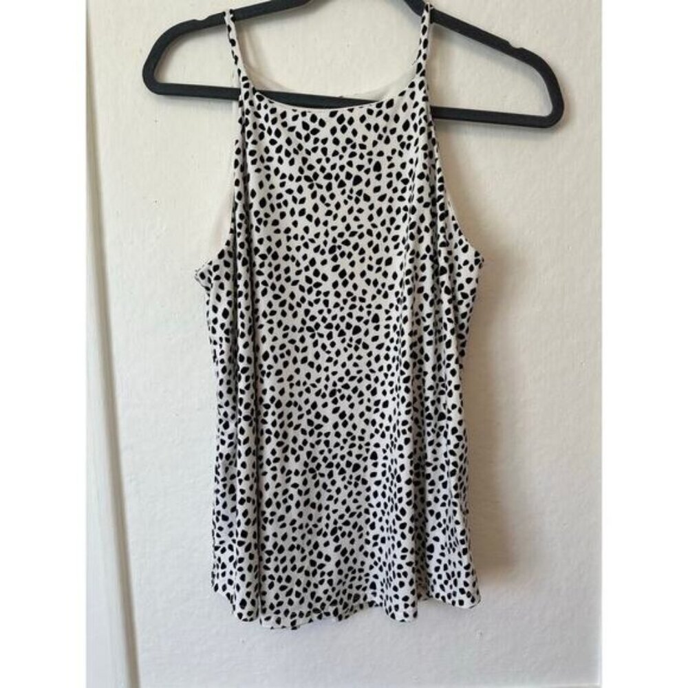 Fortune & Ivy Sleeveless Dalmatian Print Top